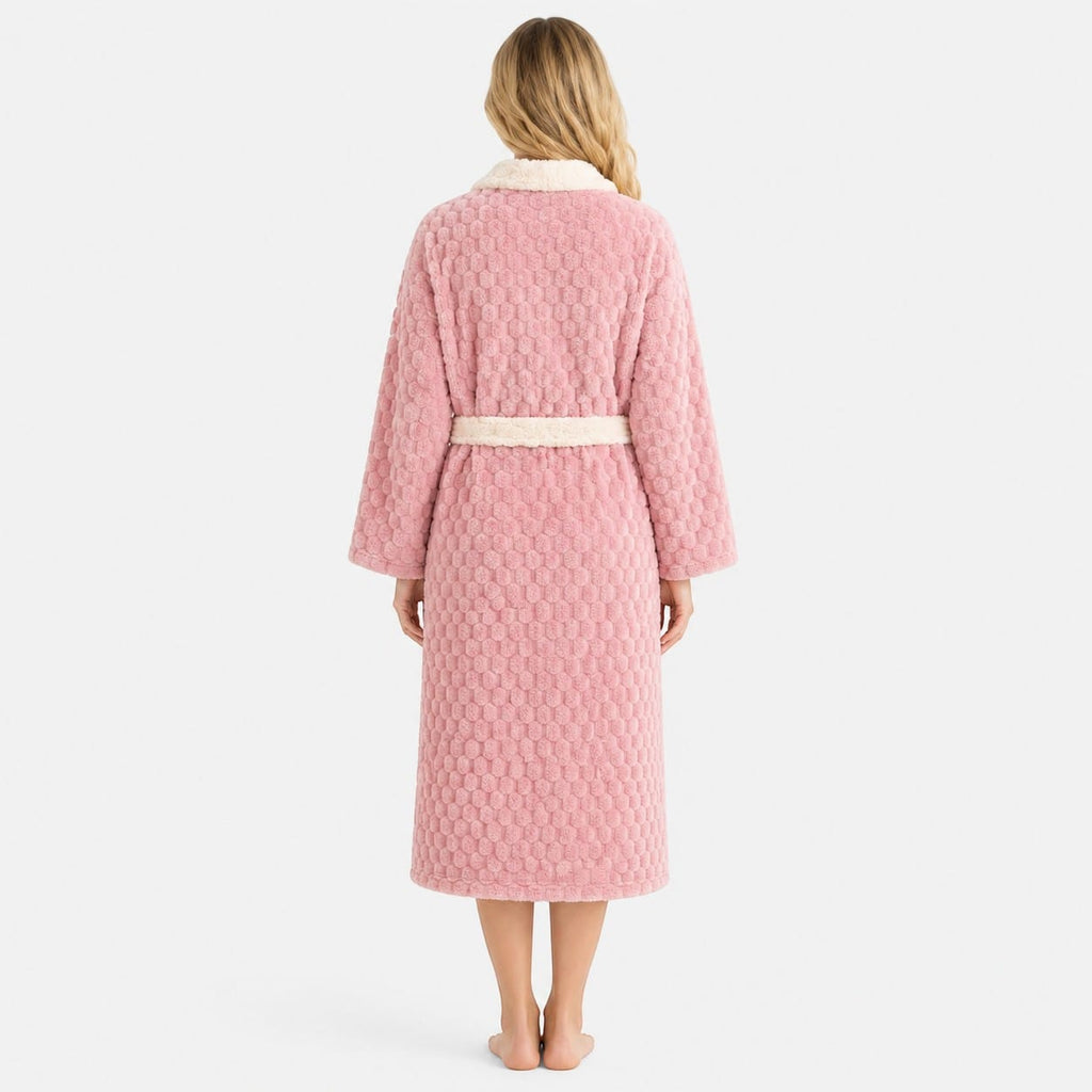 Robe de Chambre Femme Flanelle Patchwork Confort Hiver