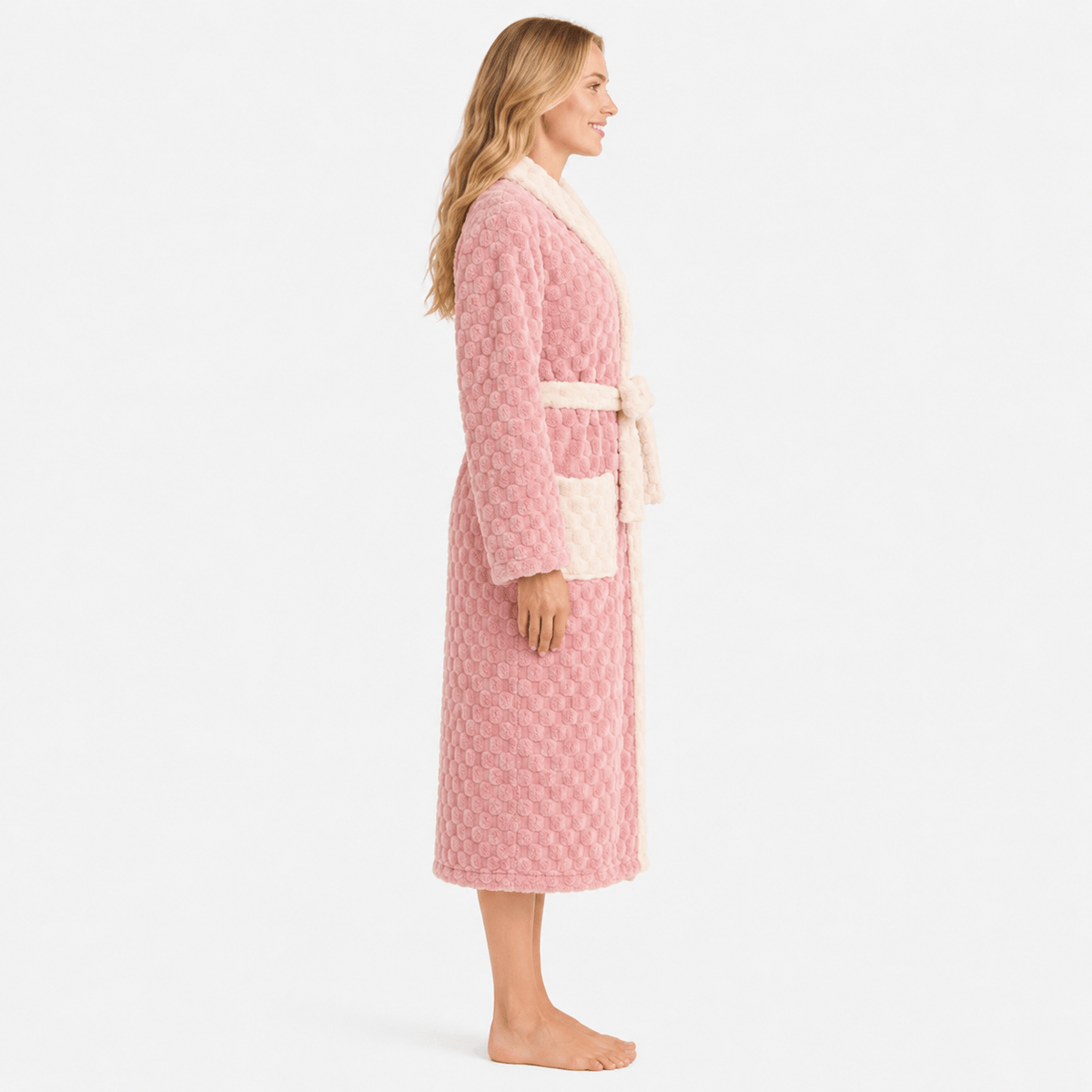 Robe de Chambre Femme Flanelle Patchwork Confort Hiver