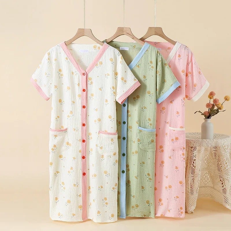 Robe de Chambre Femme Gaze Double Épaisseur