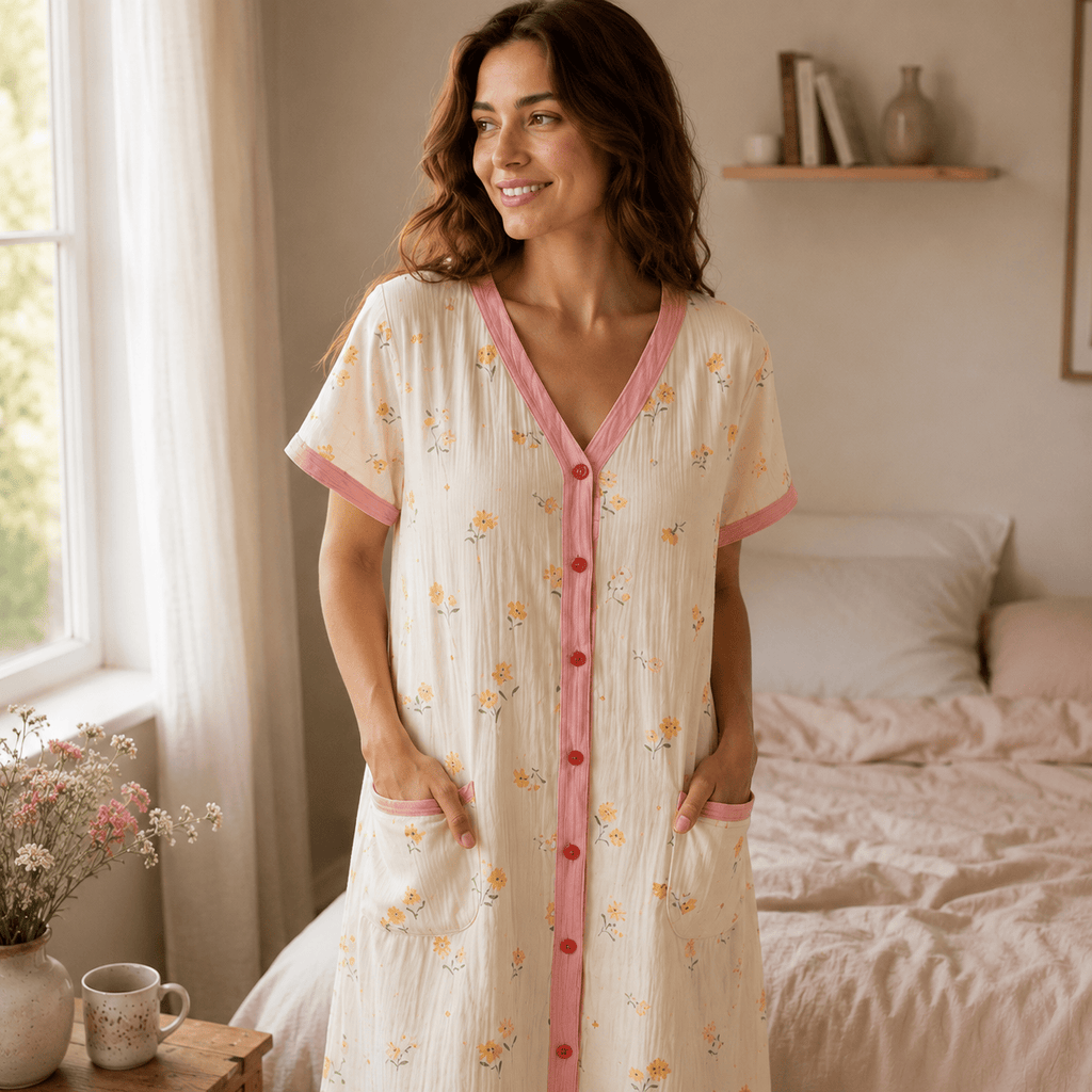 Robe de Chambre Femme Gaze Double Épaisseur