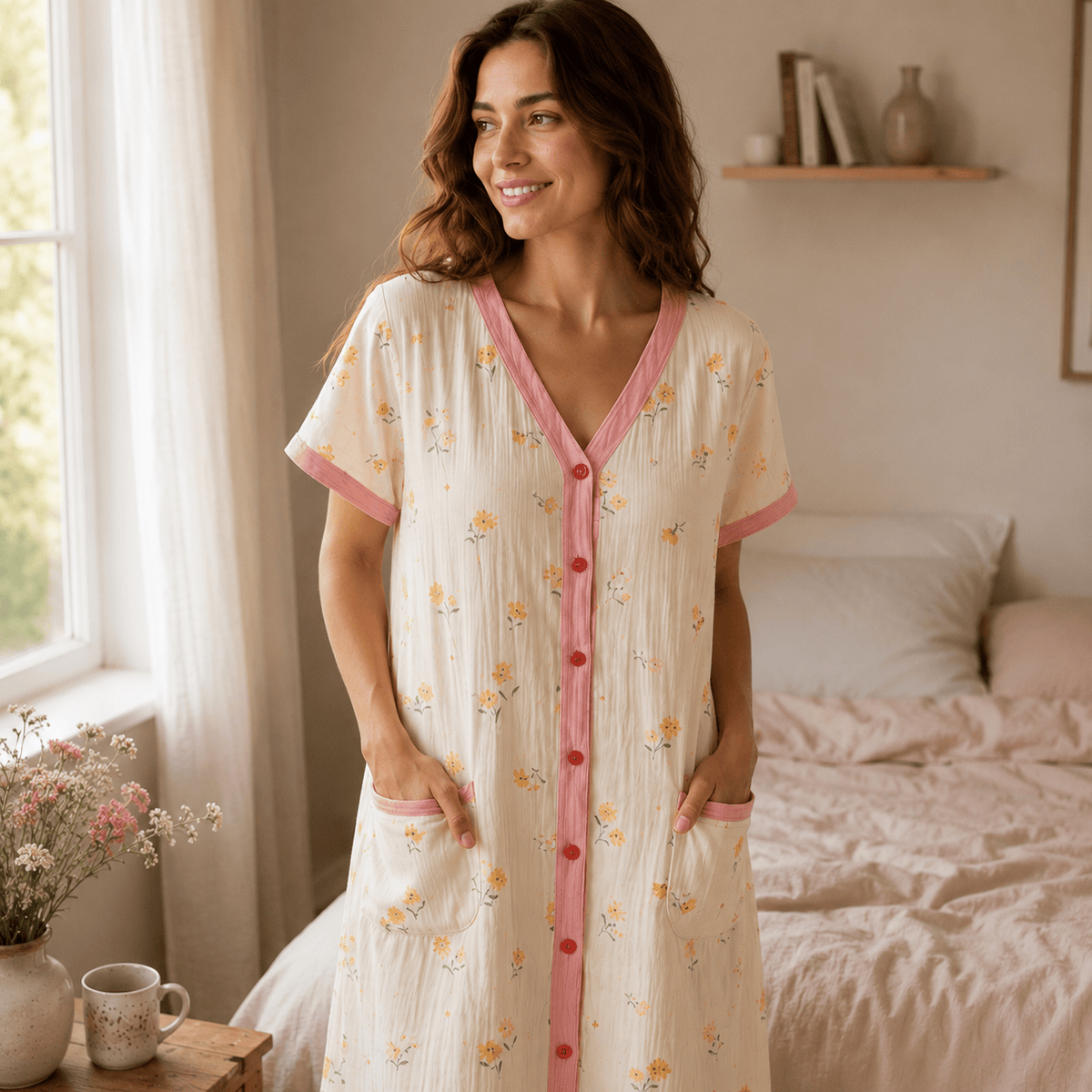 Robe de Chambre Femme Gaze Double Épaisseur