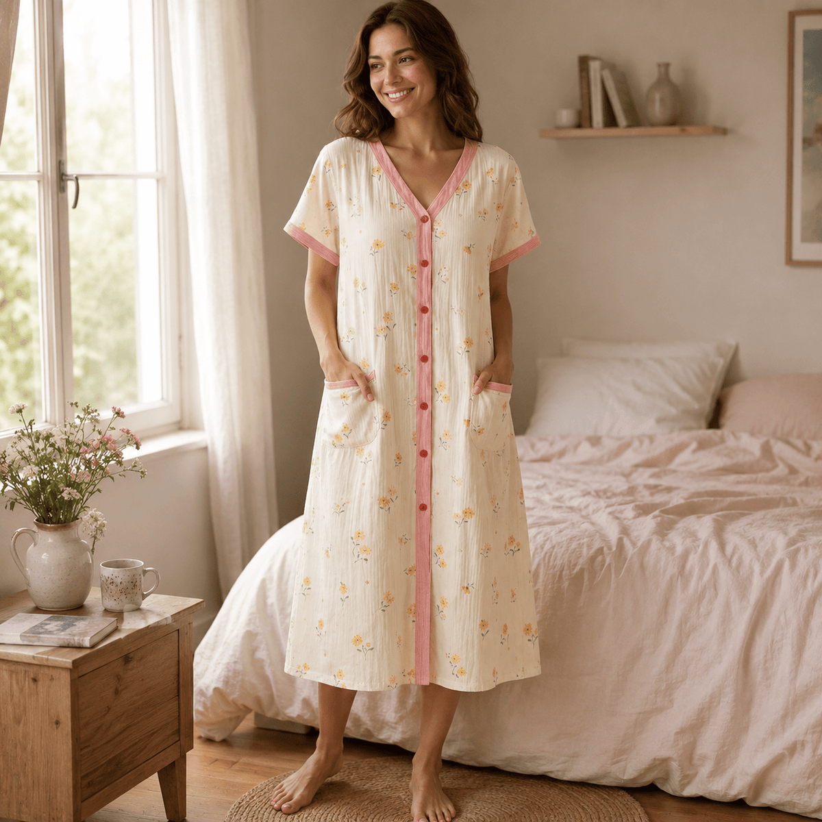 Robe de Chambre Femme Gaze Double Épaisseur