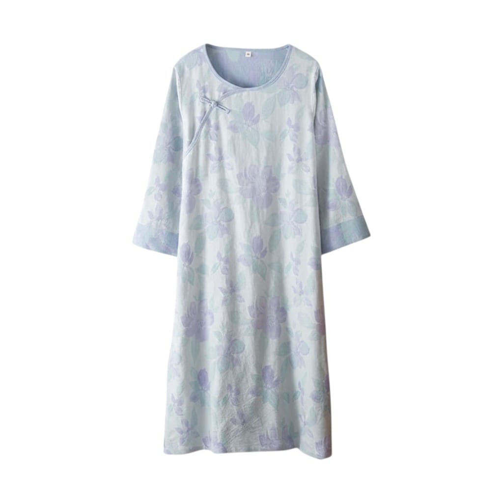 Robe de Chambre Femme Gaze Double Épaisseur Style Ethnique