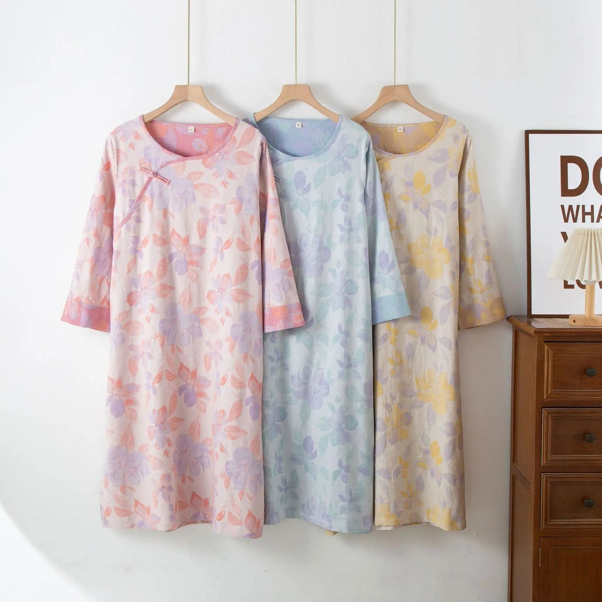 Robe de Chambre Femme Gaze Double Épaisseur Style Ethnique