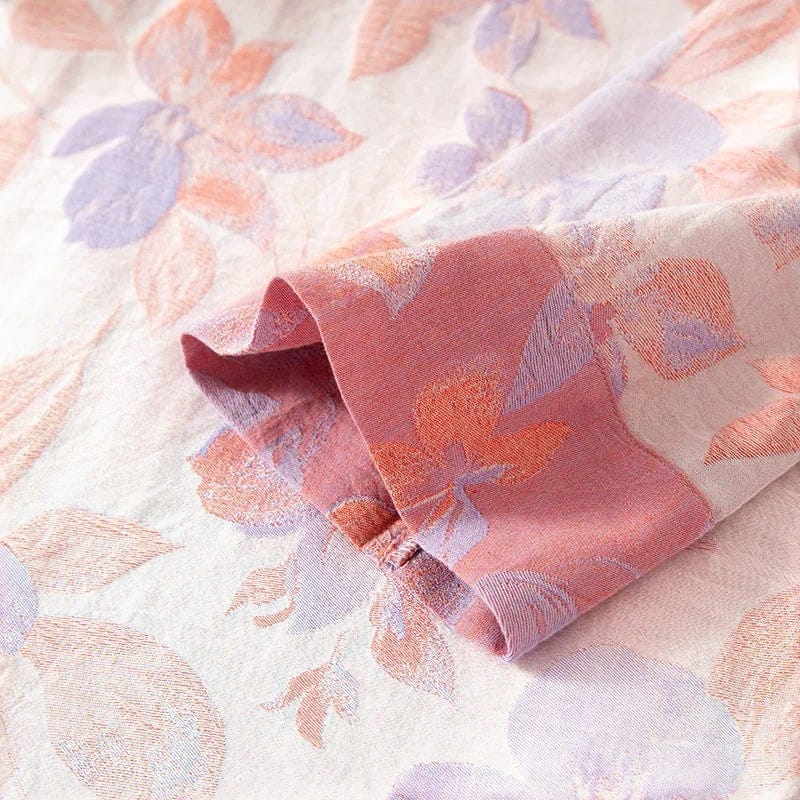Robe de Chambre Femme Gaze Double Épaisseur Style Ethnique