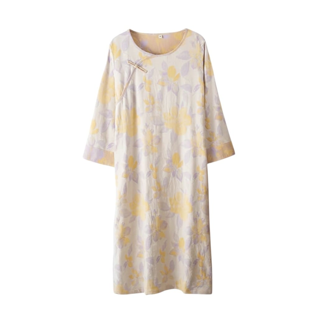 Robe de Chambre Femme Gaze Double Épaisseur Style Ethnique