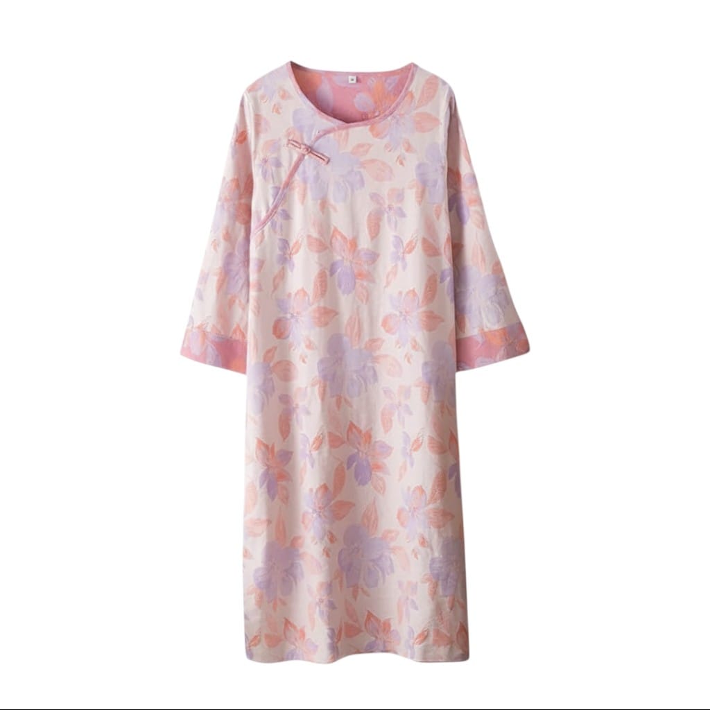 Robe de Chambre Femme Gaze Double Épaisseur Style Ethnique