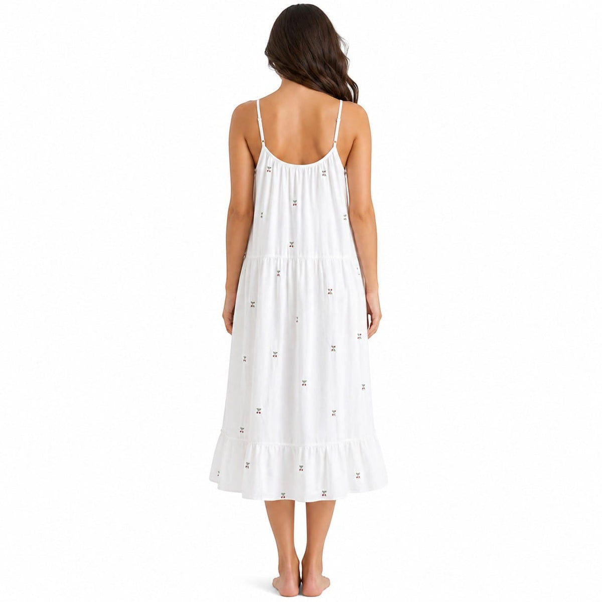 Robe de Chambre Femme Imprimé Cerises Bretelles Fines