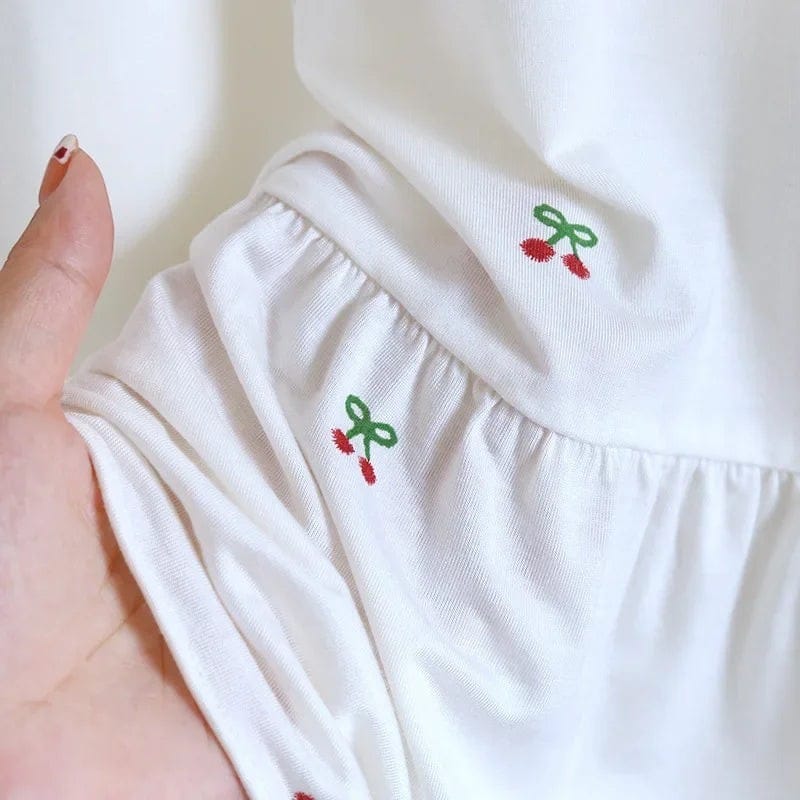 Robe de Chambre Femme Imprimé Cerises Bretelles Fines
