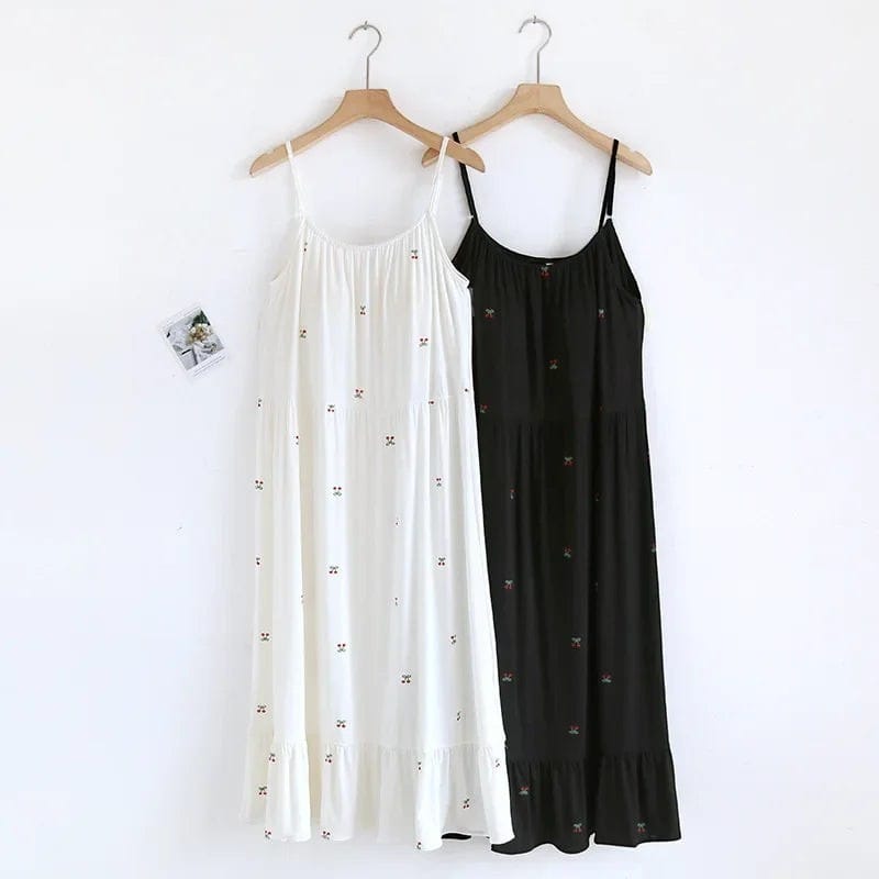 Robe de Chambre Femme Imprimé Cerises Bretelles Fines