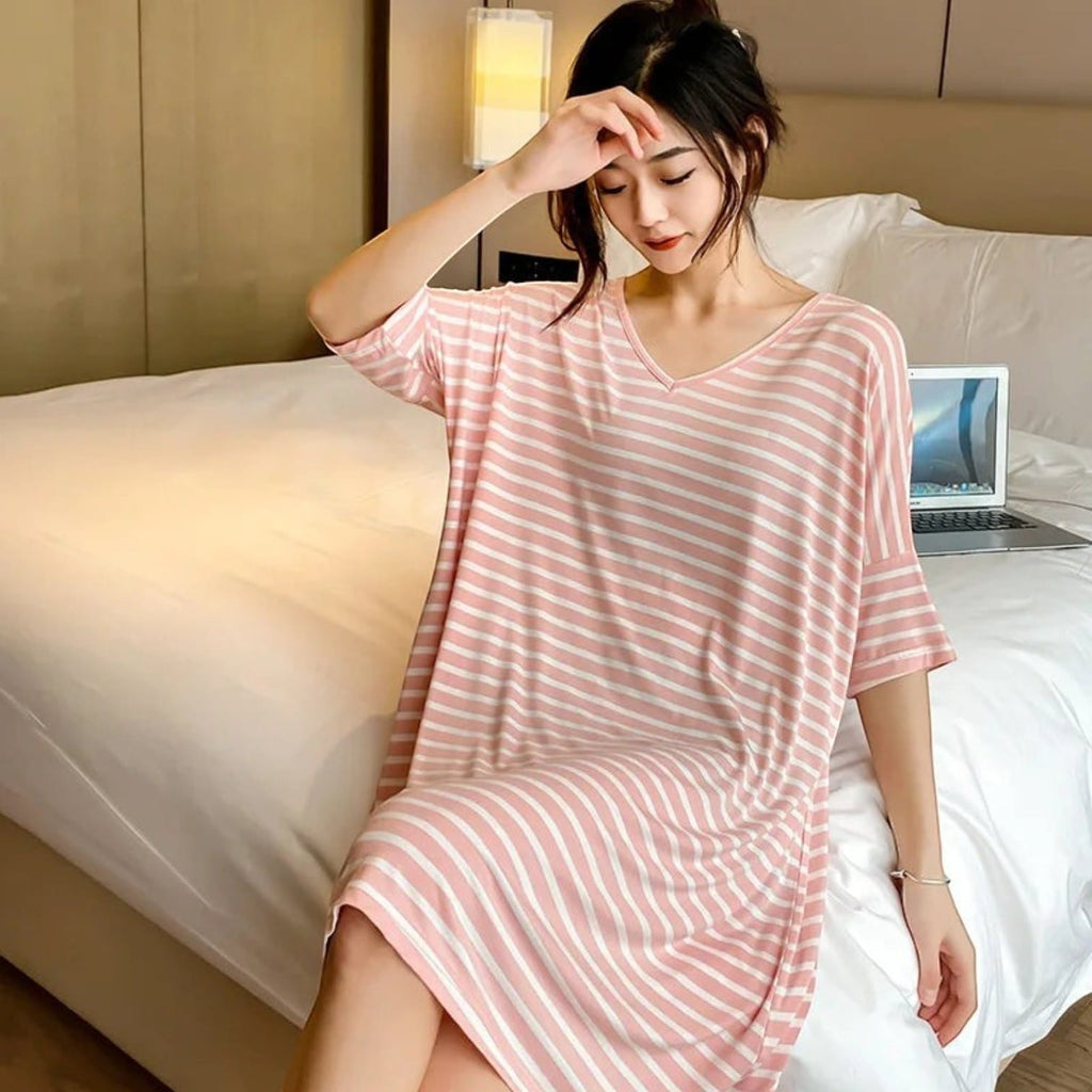 Robe de Chambre Femme Léger Rayée