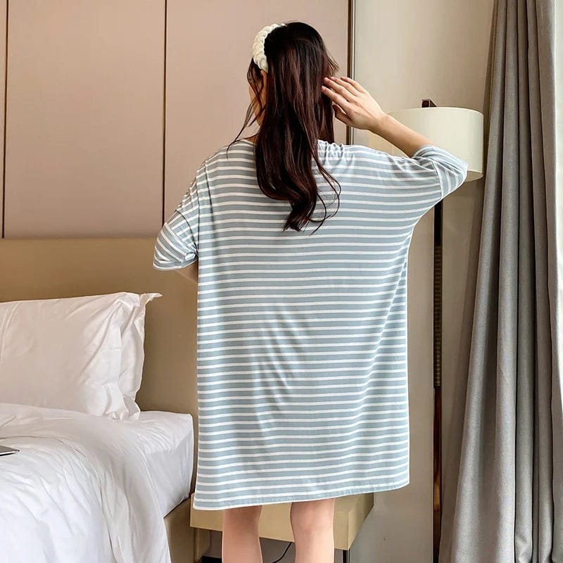 Robe de Chambre Femme Léger Rayée
