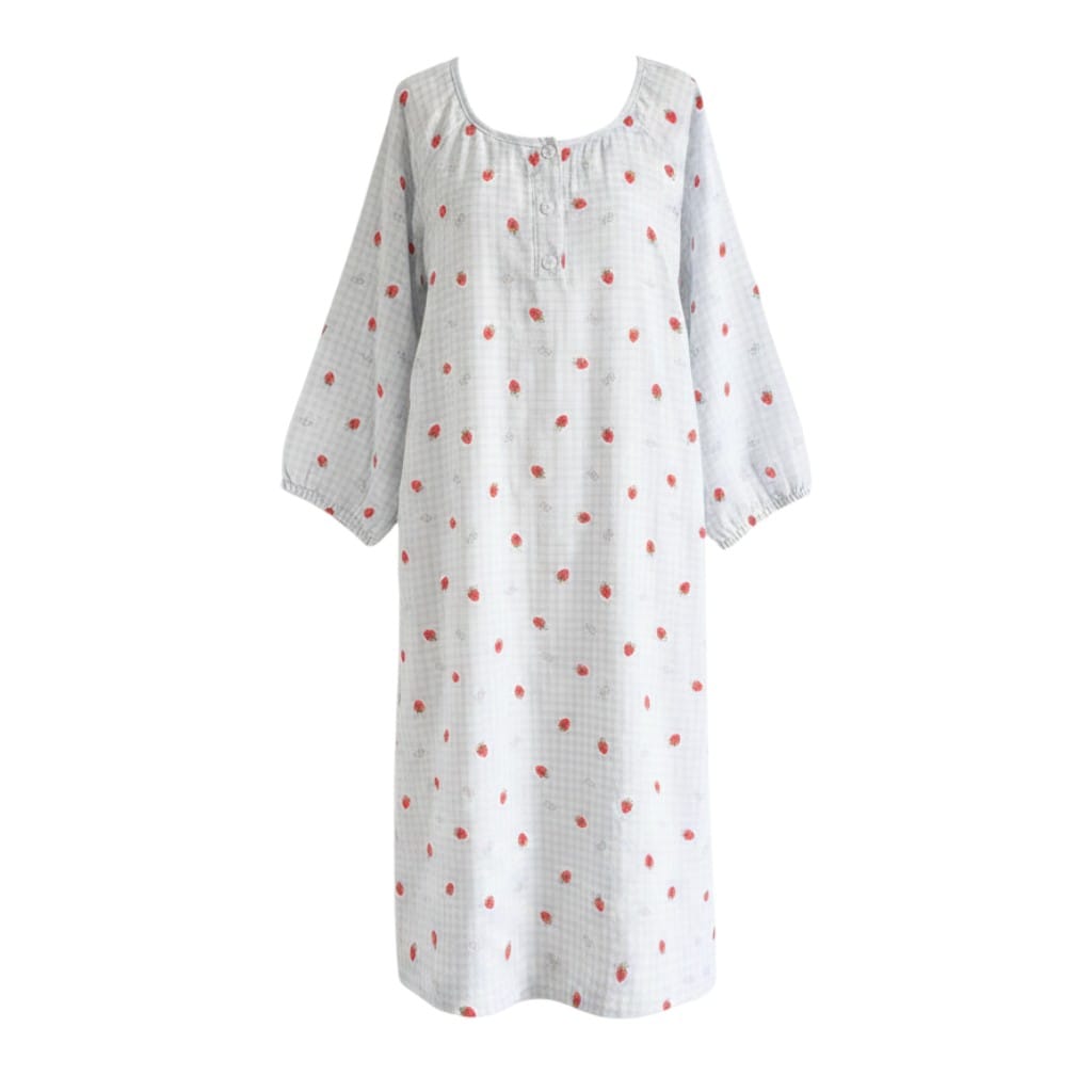 Robe de Chambre Femme Longue Boutonnée Manches 3/4