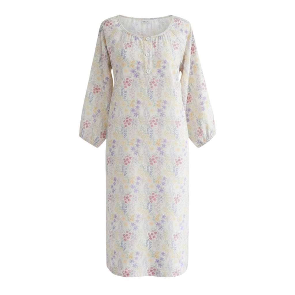 Robe de Chambre Femme Longue Boutonnée Manches 3/4