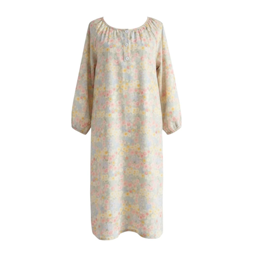 Robe de Chambre Femme Longue Boutonnée Manches 3/4