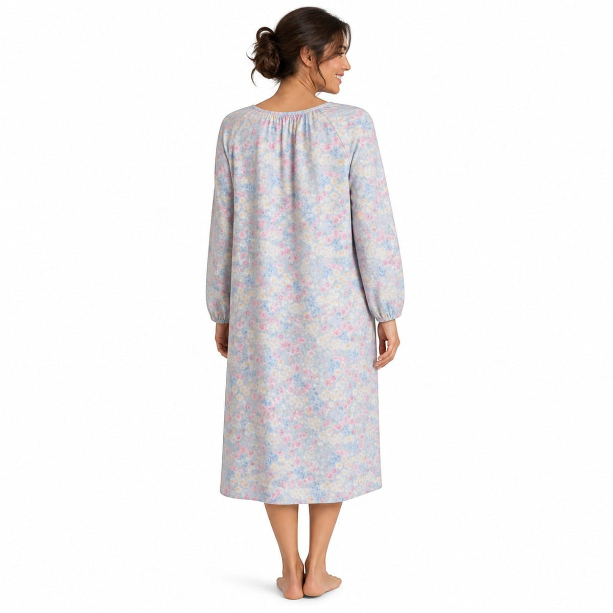 Robe de Chambre Femme Longue Boutonnée Manches 3/4