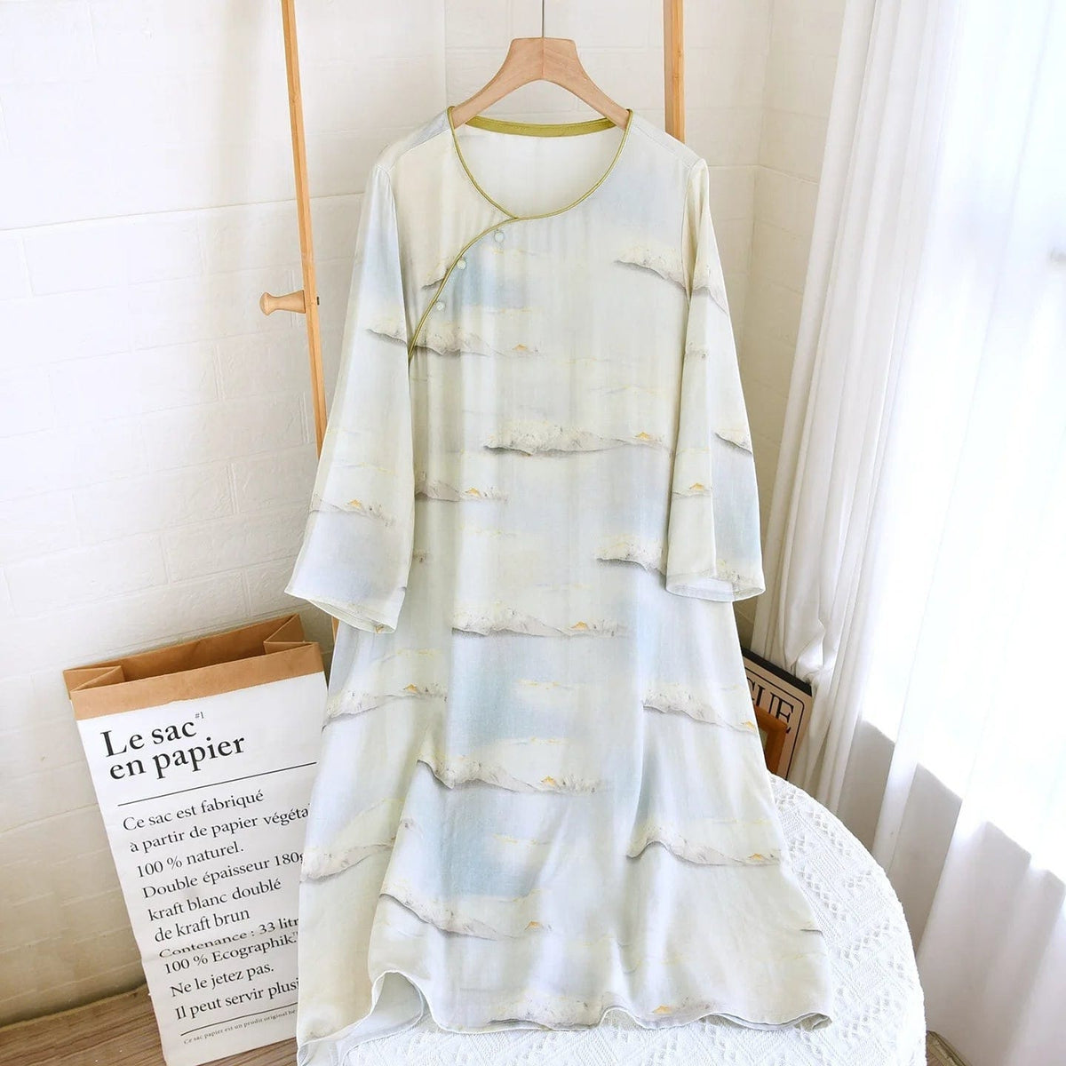 Robe de Chambre Femme Longue Imprimé Style Ethnique