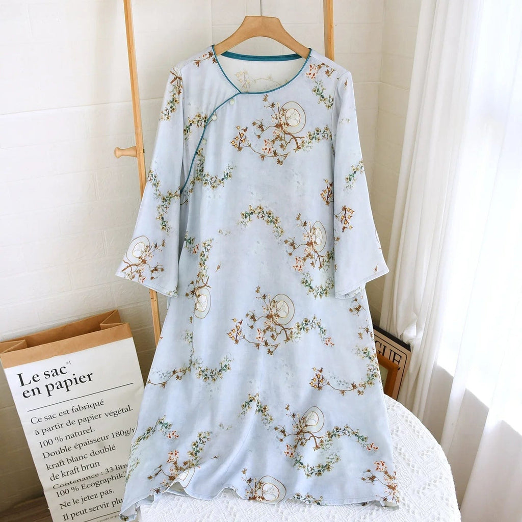 Robe de Chambre Femme Longue Imprimé Style Ethnique