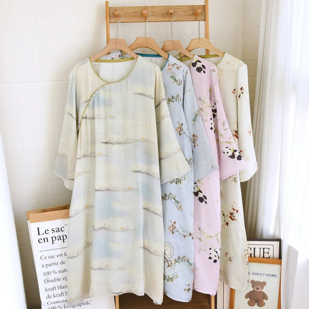 Robe de Chambre Femme Longue Imprimé Style Ethnique