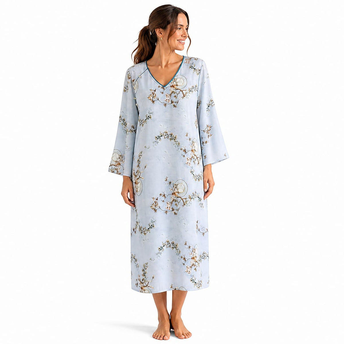 Robe de Chambre Femme Longue Imprimé Style Ethnique