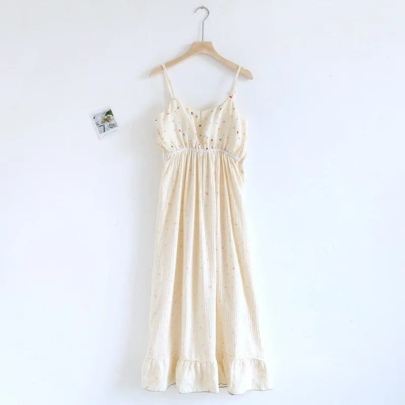 Robe de Chambre Femme Longue Imprimée Bretelles Été