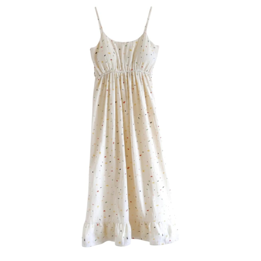 Robe de Chambre Femme Longue Imprimée Bretelles Été