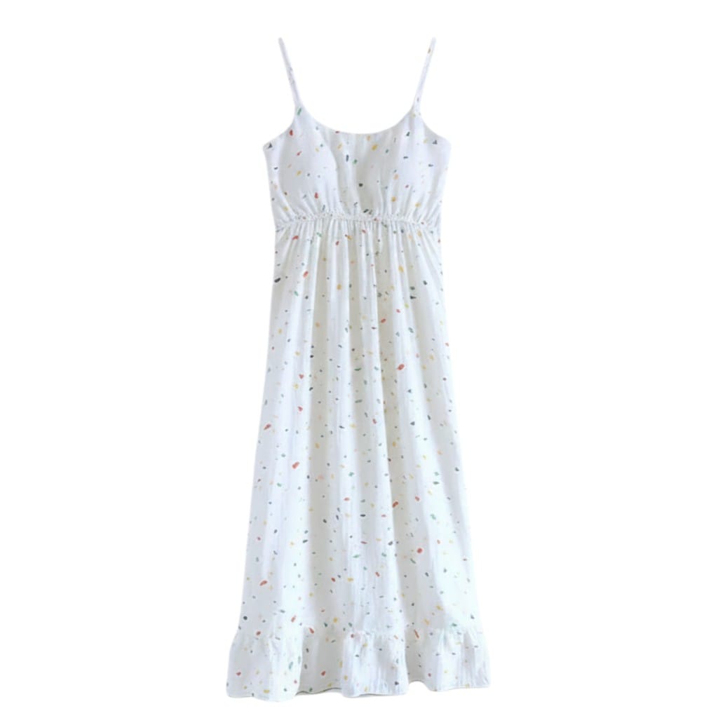 Robe de Chambre Femme Longue Imprimée Bretelles Été
