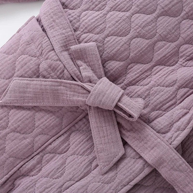 Robe de Chambre Femme Matelassée Coton Chaude Hiver