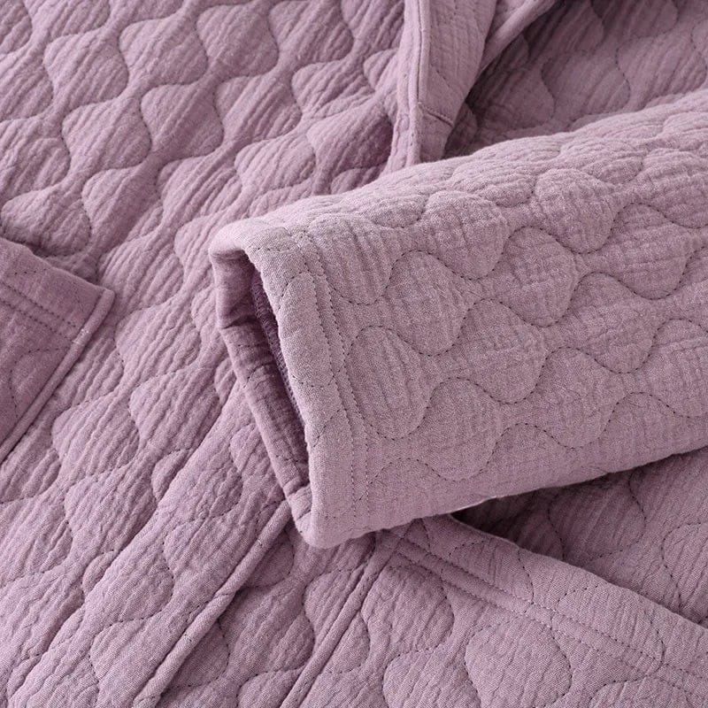 Robe de Chambre Femme Matelassée Coton Chaude Hiver