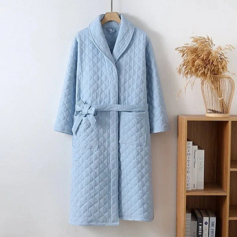 Robe de Chambre Femme Matelassée Coton Chaude Hiver