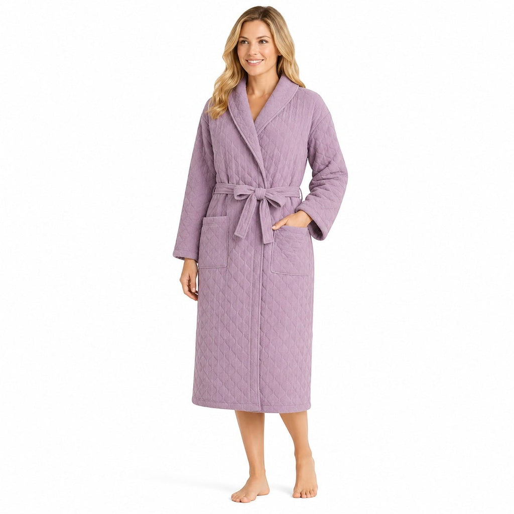 Robe de Chambre Femme Matelassée Coton Chaude Hiver