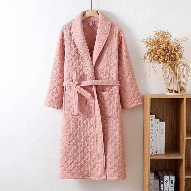 Robe de Chambre Femme Matelassée Coton Chaude Hiver