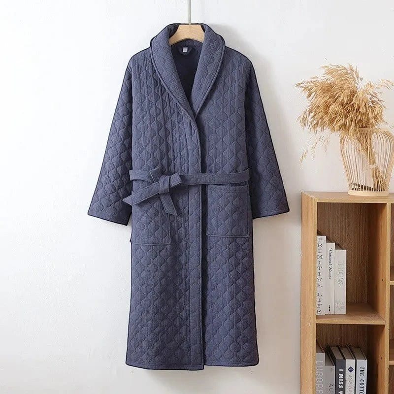 Robe de Chambre Femme Matelassée Coton Chaude Hiver