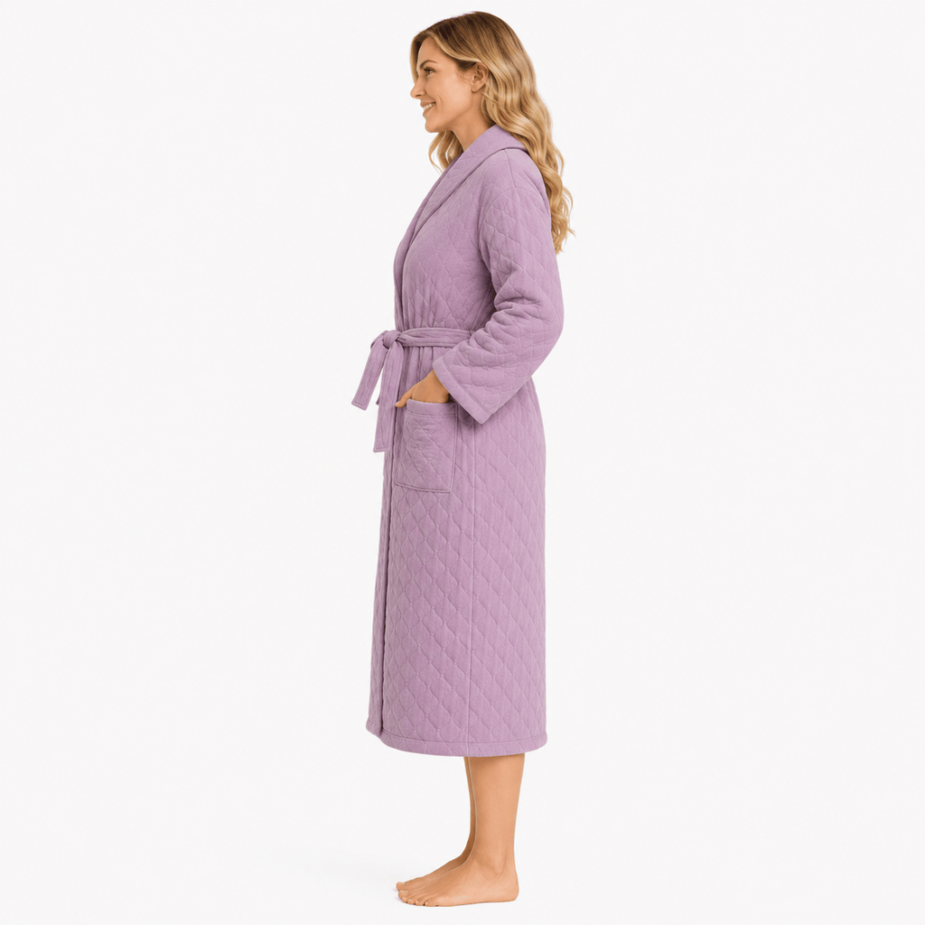 Robe de Chambre Femme Matelassée Coton Chaude Hiver