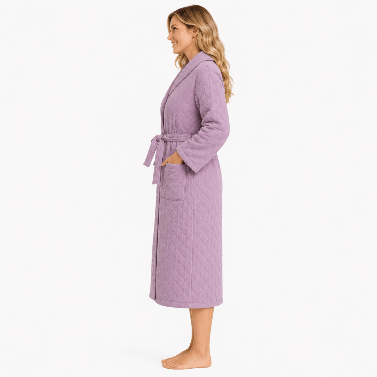 Robe de Chambre Femme Matelassée Coton Chaude Hiver