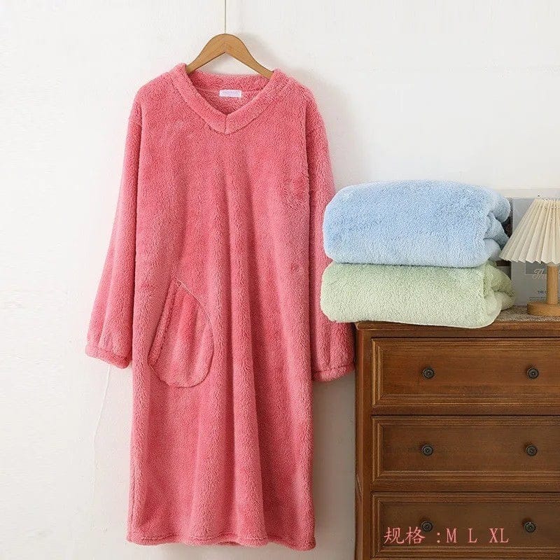 Robe de Chambre Femme Polaire Col V