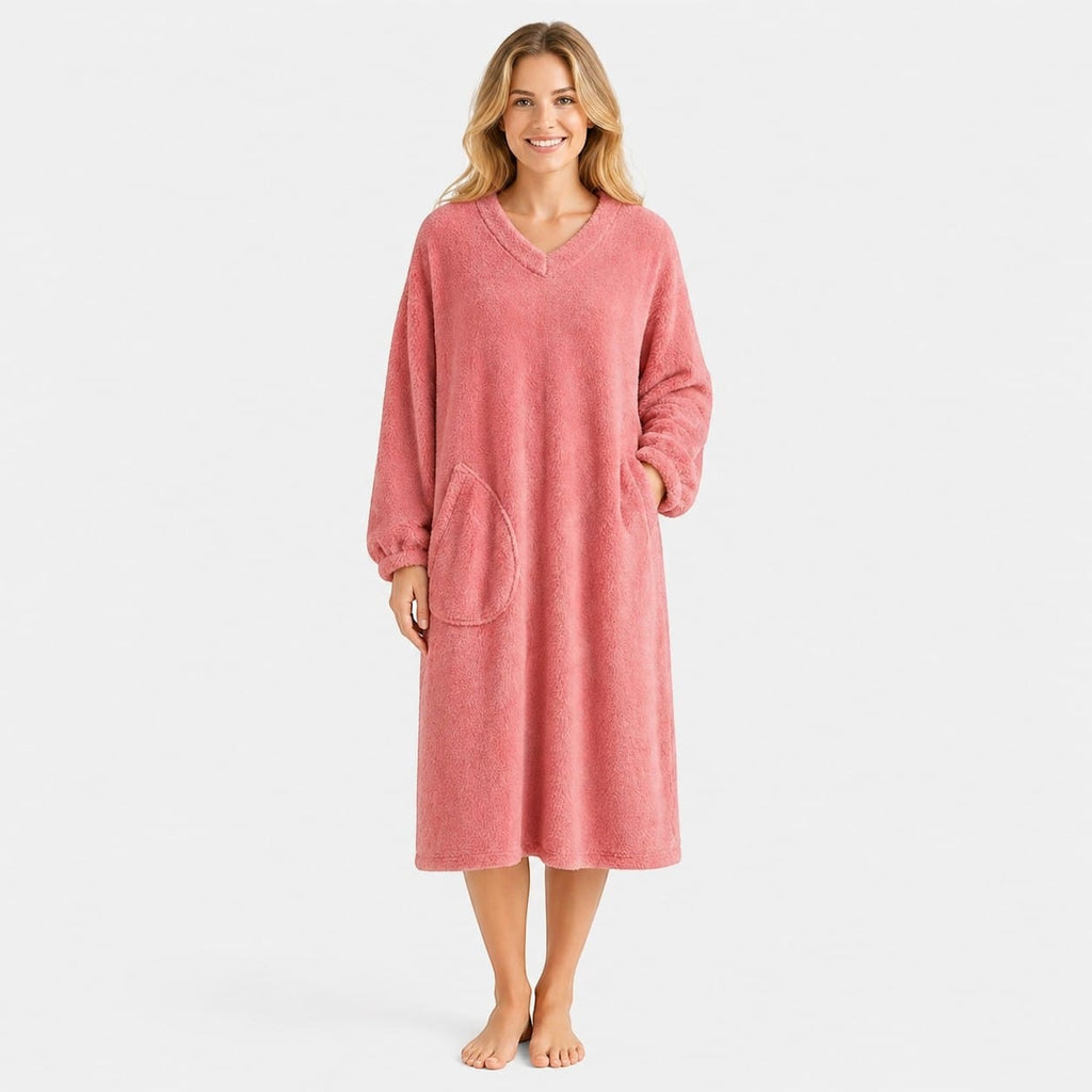 Robe de Chambre Femme Polaire Col V