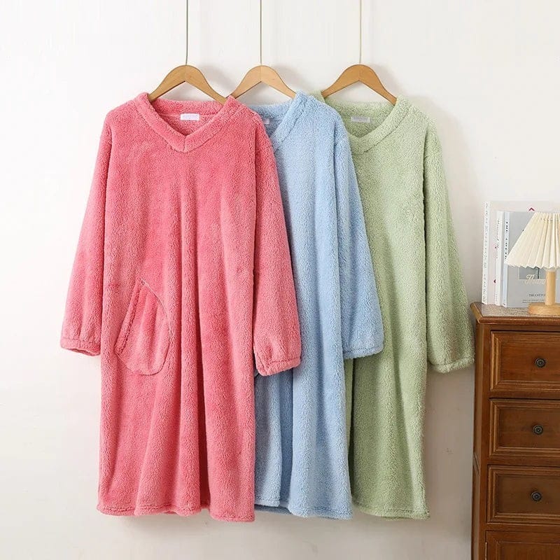 Robe de Chambre Femme Polaire Col V