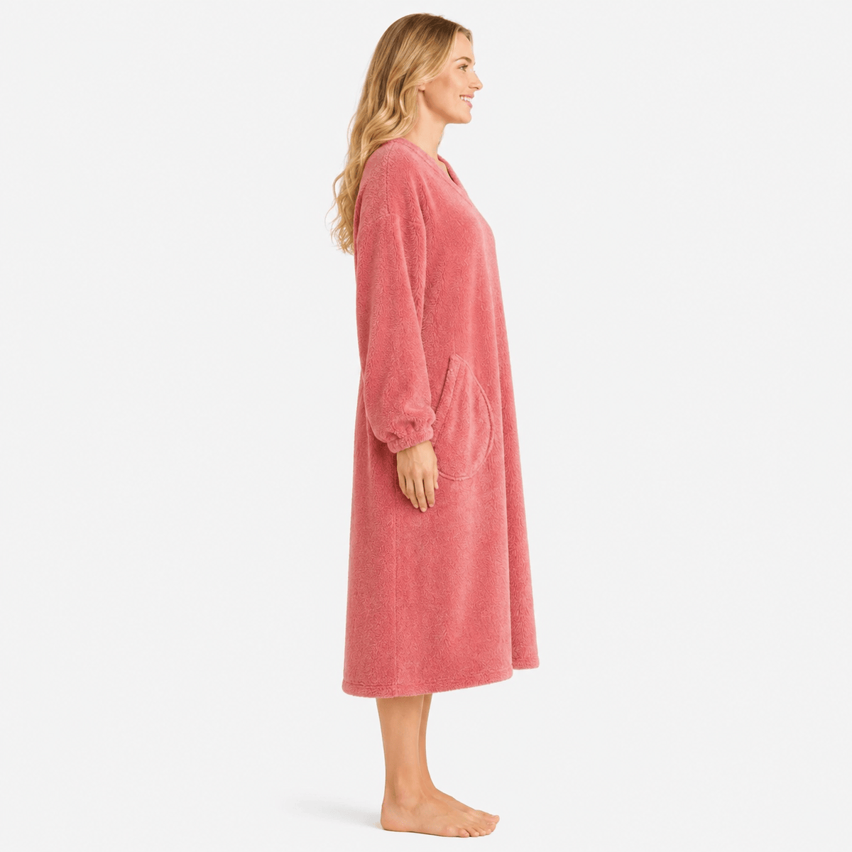 Robe de Chambre Femme Polaire Col V