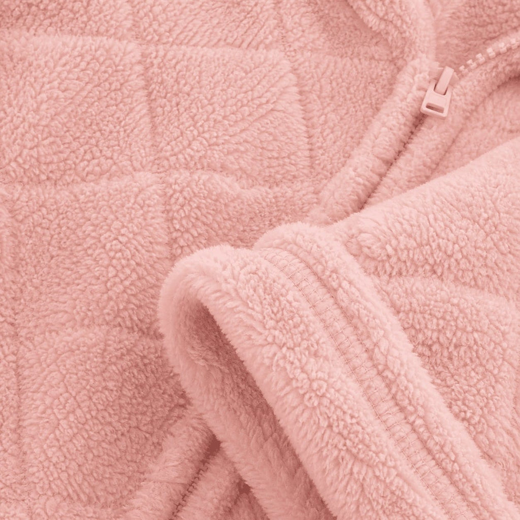 Robe de chambre Femme Polaire Corail Long Zippé Carreaux