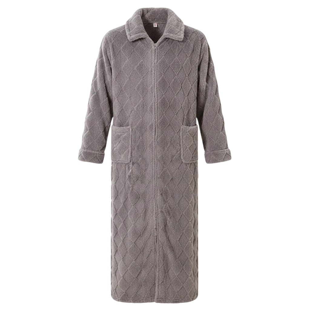 Robe de chambre Femme Polaire Corail Long Zippé Carreaux