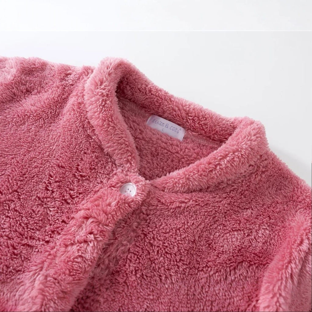 Robe de Chambre Femme Polaire Douce Mi-Longue