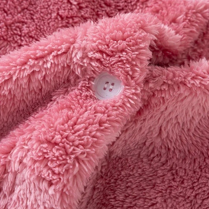Robe de Chambre Femme Polaire Douce Mi-Longue