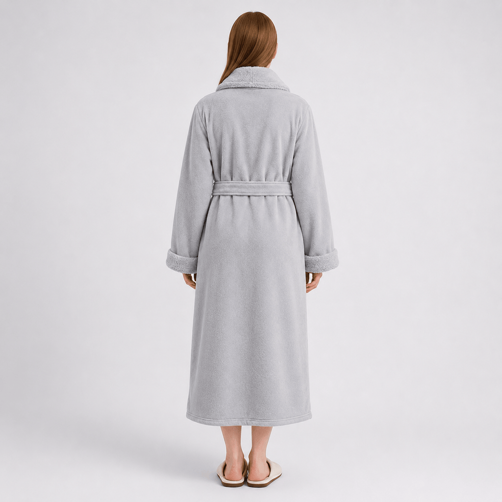 Robe de Chambre Femme Polaire Épais Ceinturé