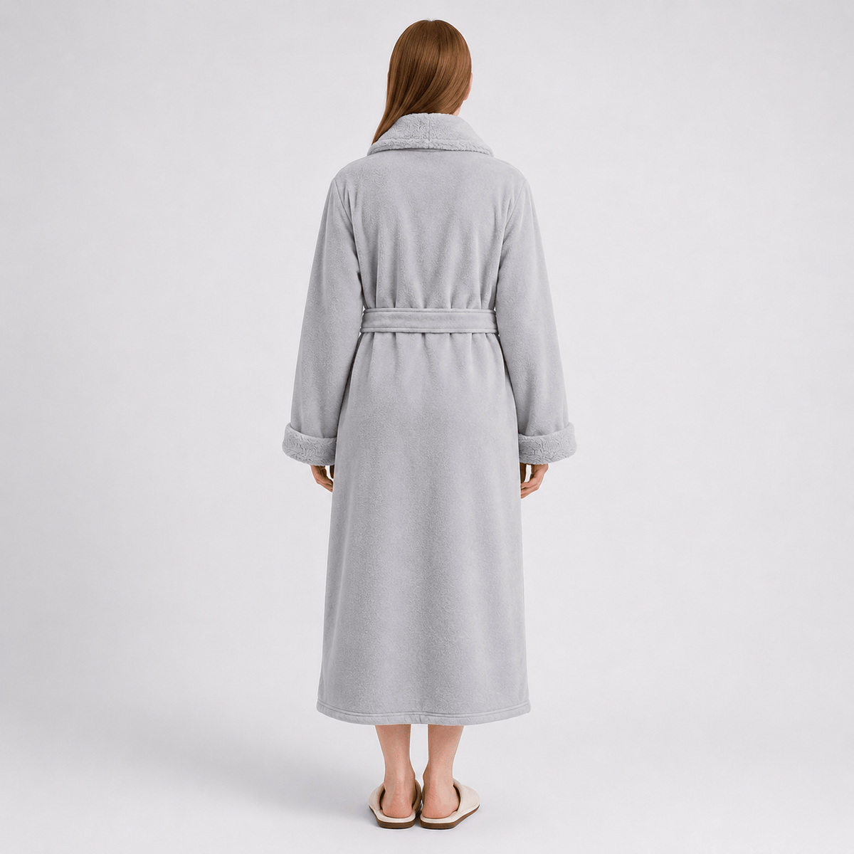 Robe de Chambre Femme Polaire Épais Ceinturé