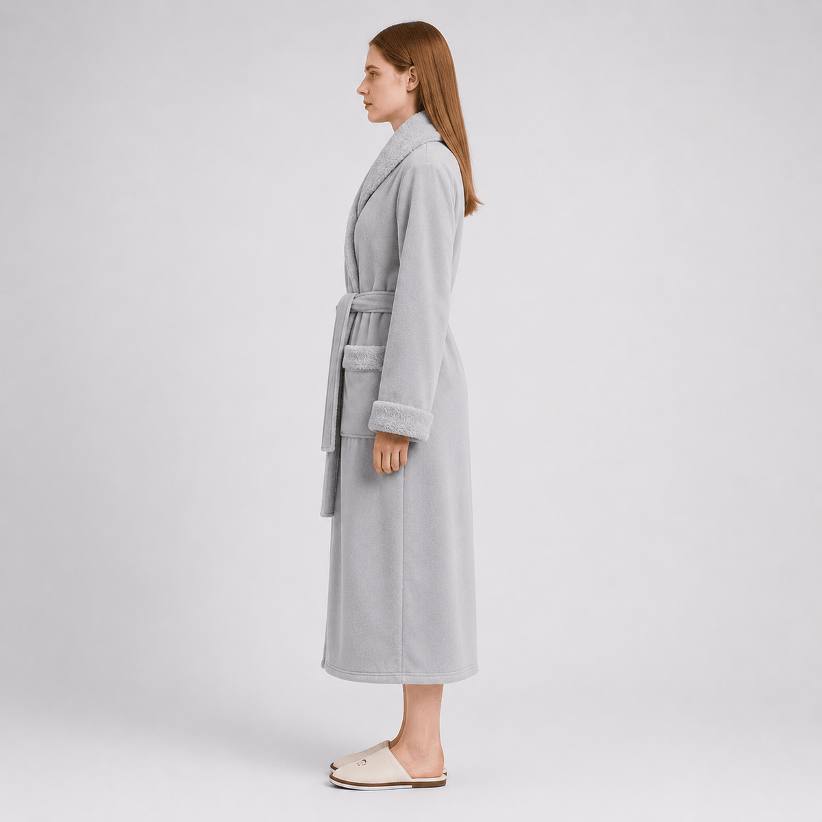 Robe de Chambre Femme Polaire Épais Ceinturé