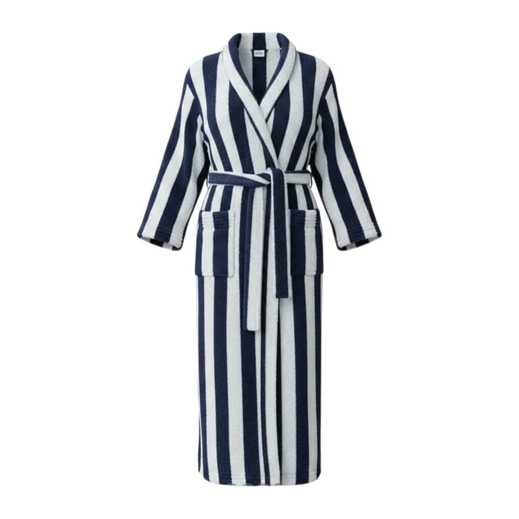 Robe de Chambre Femme Polaire Épais Rayé