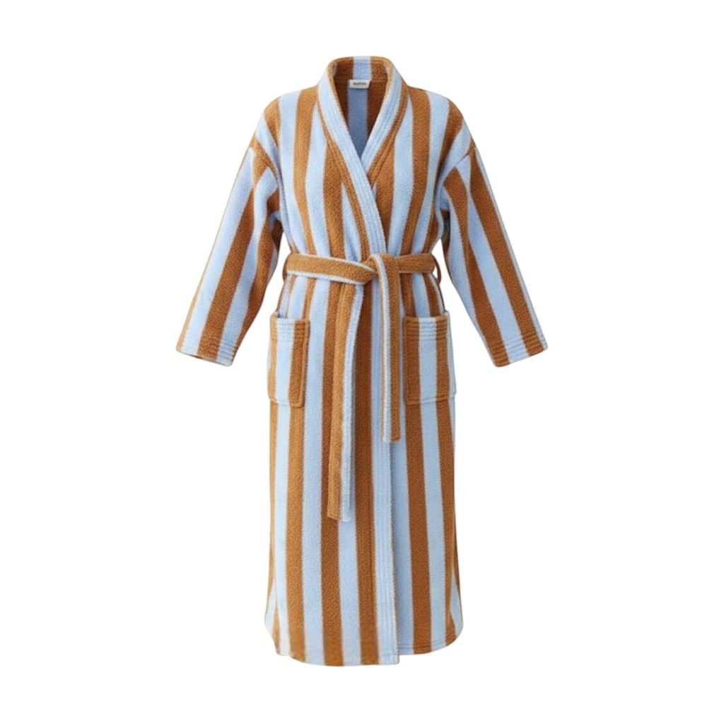 Robe de Chambre Femme Polaire Épais Rayé