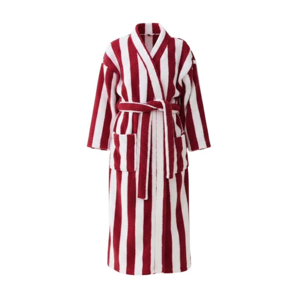 Robe de Chambre Femme Polaire Épais Rayé