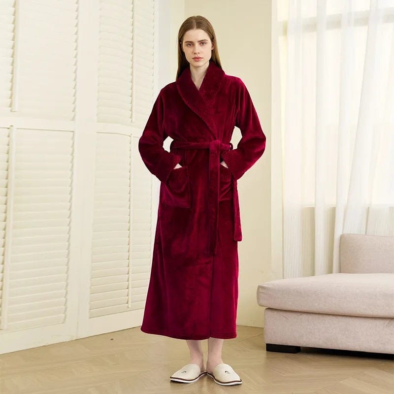 Robe de Chambre Femme Polaire Long Grande Taille
